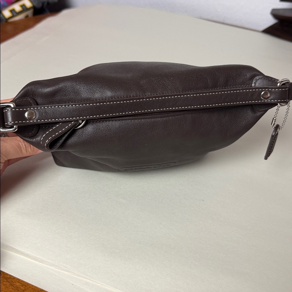 Coach Mini Leather Pouchet Bag Brown Y2K - Picture 9 of 12